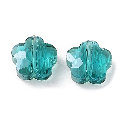 Transparent Electroplate Glass Beads GLAA-D016-17D-1