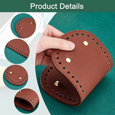 4Pcs 4 Colors Litchi Grain PU Leather Bag Bottoms FIND-PH0007-08-1