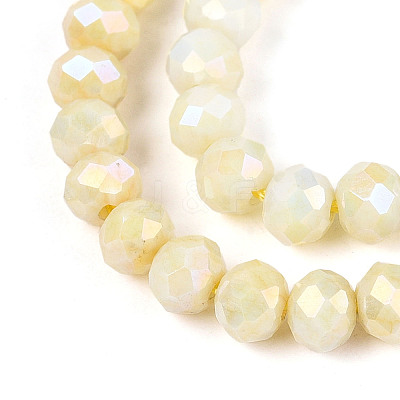 Anti-Tarnish Electroplate Rondelle Glass Beads Strands LS-EGLA-T021-4mm-17-04-1