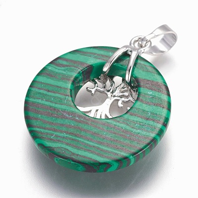 Synthetic Malachite Pendants G-F573-C01-1