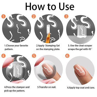 Stainless Steel DIY Nail Art Templates MRMJ-WH0092-028-1