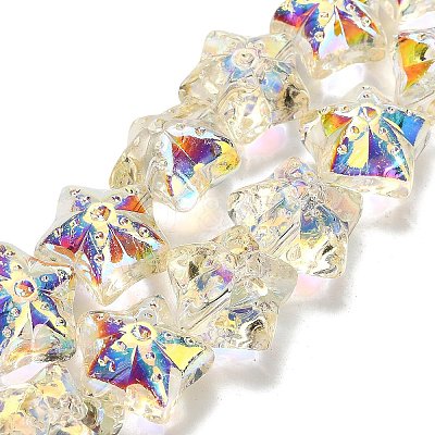 Electroplate Baking Paint Glass Beads Strands EGLA-K061-12A-AB02-1