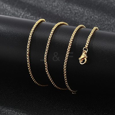 1.8mm Rack Plating Brass Box Chain Necklaces for Women Men MAK-L044-60G-2-1