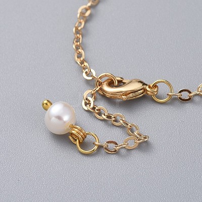 Natural Pearl Link Bracelets BJEW-JB04884-1