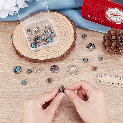 Alloy Coin Screwback Rivets DIY-NB0013-18-1
