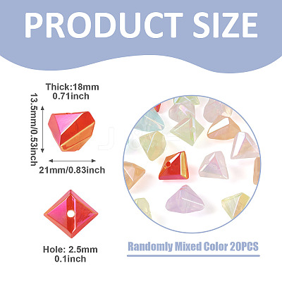 20Pcs UV Plating Opaque Acrylic Imitation Jelly Beads OACR-TADJ0001-09A-1