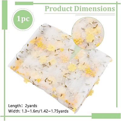 1Pc Flower Pattern Milk Fiber Mesh Fabric DIY-UN0006-50A-1