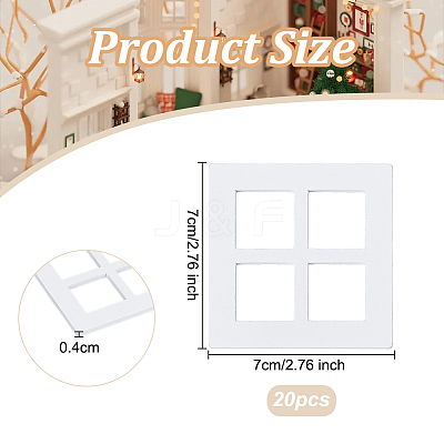 Mini Wood Dollhouse Window Furniture Accessories AJEW-WH0567-99-1