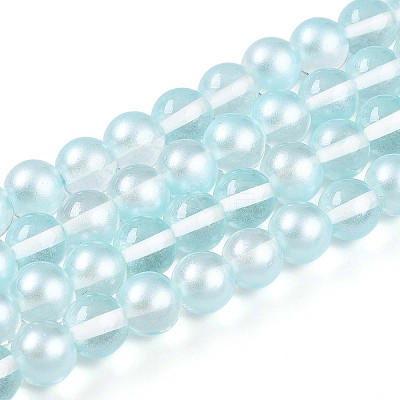 Baking Paint Transparent Glass Beads Strands DGLA-N011-10mm-05-1