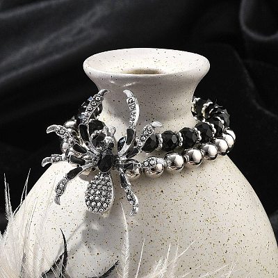 Punk Style Alloy Plastic Charm Bracelets LS-BJEW-K269-01P-1