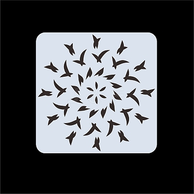Flower Pattern Eco-Friendly PET Plastic Hollow Painting Silhouette Stencil DRAW-PW0008-04L-1