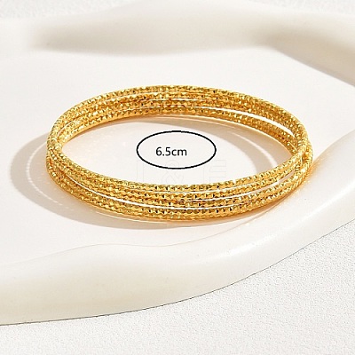 5Pcs Textured Brass Bangle Sets for Women TC3019-1