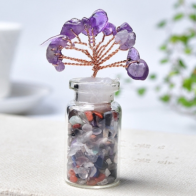 Natural Amethyst Chips Tree Decorations PW-WG38529-03-1