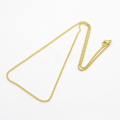 Unisex 304 Stainless Steel Box Chain Necklaces STAS-O037-71G-1