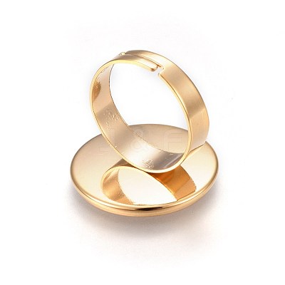 Ion Plating(IP) Adjustable 201 Stainless Steel Finger Rings Components STAS-G187-01G-20mm-1