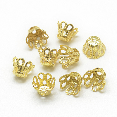 Plated Iron Bell Filigree Bead Caps X-IFIN-S696-45G-1