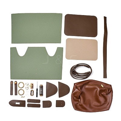 DIY PU Leather Crossbody Bucket Bag Making Kits FB-CBA9065-03-1