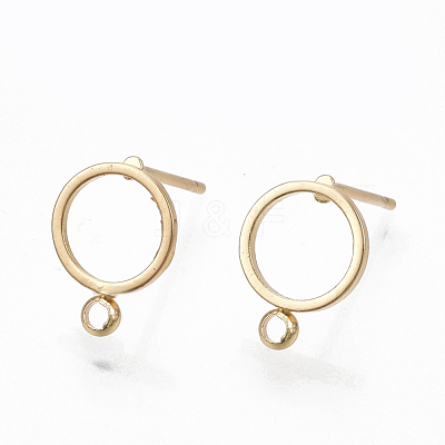 Brass Stud Earring Findings KK-S348-358-1