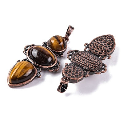 Natural Tiger Eye Pendants G-Q158-04-13-1