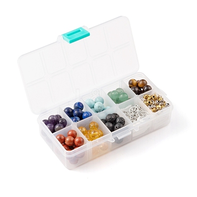 192Pcs 8 Styles 10mm Gemstone Beads Chakra Yoga Healing Stone Kits G-LS0001-02C-1