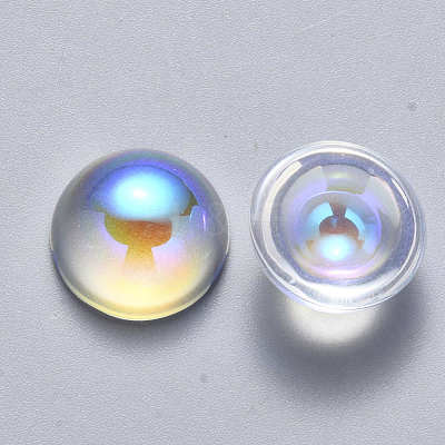 Transparent Glass Cabochons X-GLAA-S190-013A-F01-1