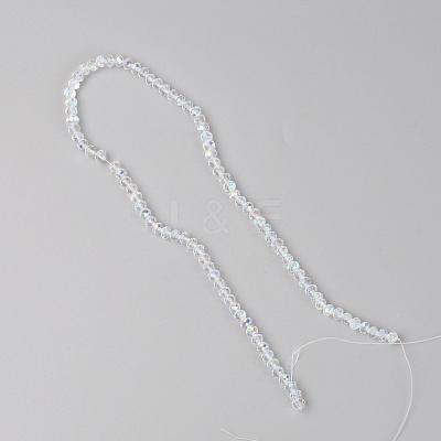 Glass Faceted Beads Strands GLAA-WH0025-62C-02-1