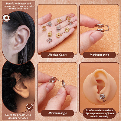 20Pcs 304 Stainless Steel Spiral Pad Cuff Earrings KK-UN0005-21-1