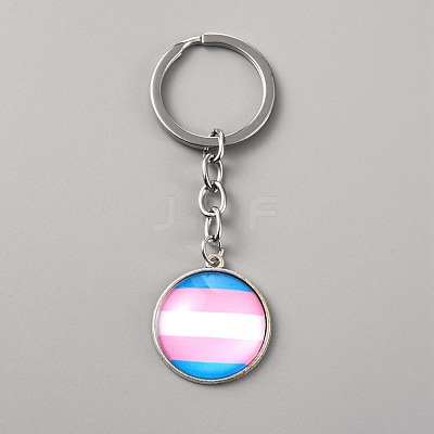 Glass Keychain KEYC-WH0024-18P-05-1