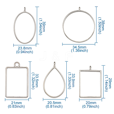 Alloy Open Back Bezel Big Pendants PALLOY-TA0001-26P-1