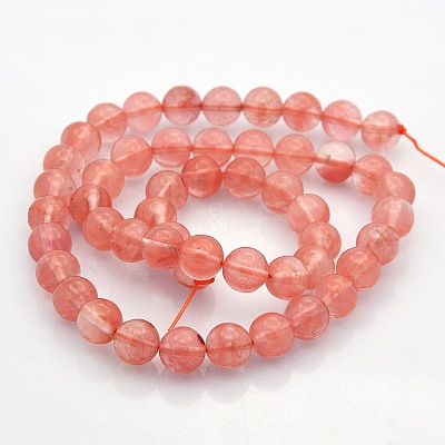 Cherry Quartz Glass Beads Strands G-N0120-32B-8mm-1
