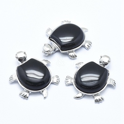 Natural Obsidian Pendant G-G759-B16-1