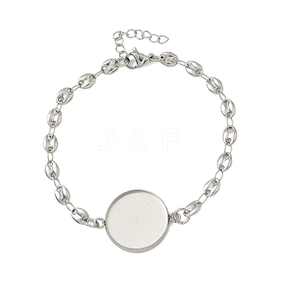 304 Stainless Steel Link Chain Bracelet Making STAS-K252-20E-P-1
