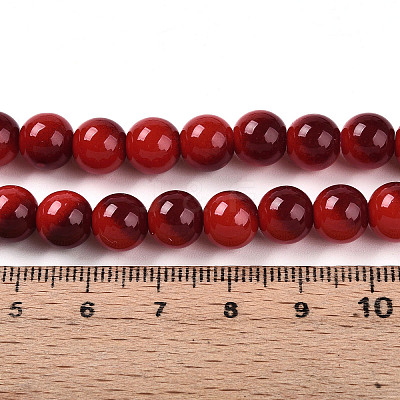Baking Paint Glass Beads Strands DGLA-N012-8mm-10-1