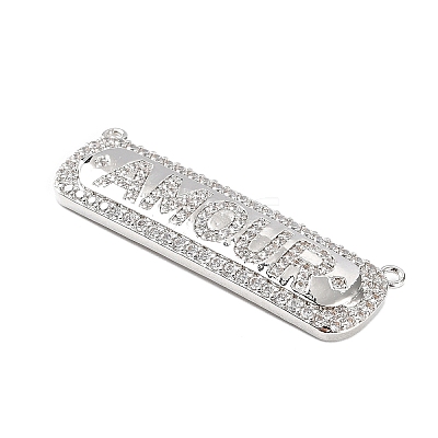 Rack Plating Brass Pave Cubic Zirconia Pendants KK-M282-34P-1