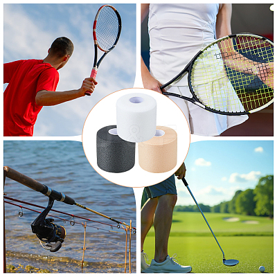 3 Rolls 3 Colors Sponge Tennis Racket Shock Absorber Film OCOR-GF0005-76-1