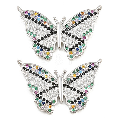 Brass Micro Pave Cubic Zirconia Pendants CU-CBA908F-05P-08-1