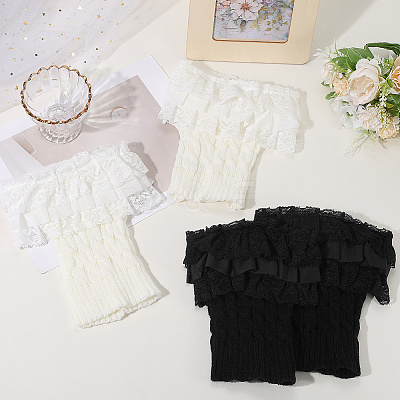 2 Pairs 2 Colors Acrylic Fibers Leg Sleeves AJEW-CY0001-31-1