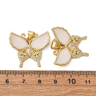 Brass Micro Pave Cubic Zirconia Pendants KK-D390-09G-1