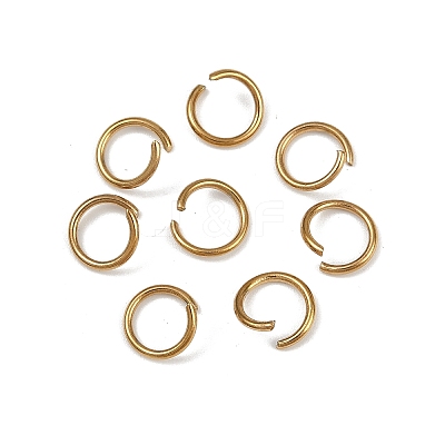 304 Stainless Steel Open Jump Rings X-STAS-Z137-01G-08-1