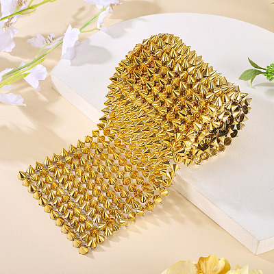 1 Yard 12-Row Resin Spike Stud Cone Flatback Punk Rock Trim Mesh Bead Craft FIND-TA0006-73B-1