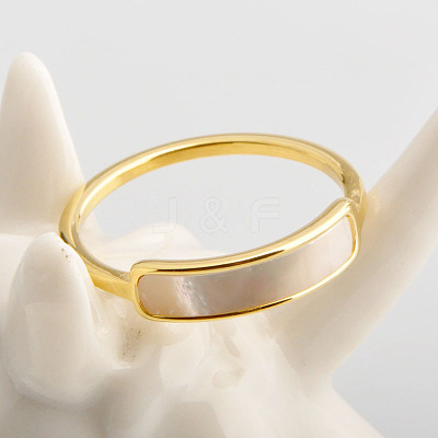304 Stainless Steel & Shell Finger Rings FS-WG45F01-05-1