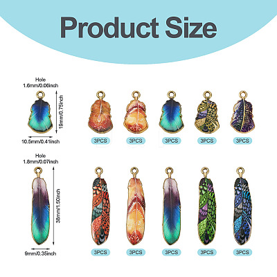 30Pcs 10 Styles Rack Plating Alloy Pendants FIND-TA0009-68-1