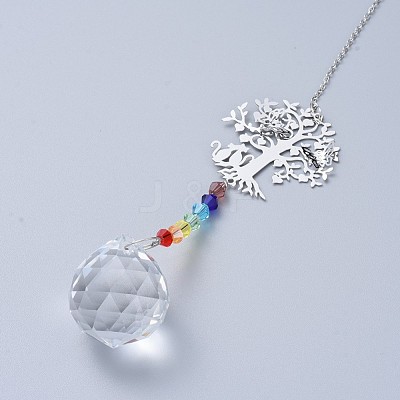 Crystals Chandelier Suncatchers Prisms Chakra Hanging Pendant AJEW-I040-19P-1