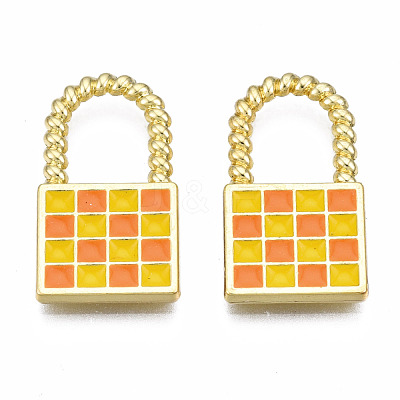 Rack Plating Alloy Checkerboard Pendants PALLOY-S132-255D-RS-1
