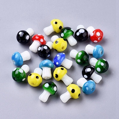 Mushroom Handmade Lampwork Beads X-LAMP-R116-19-1