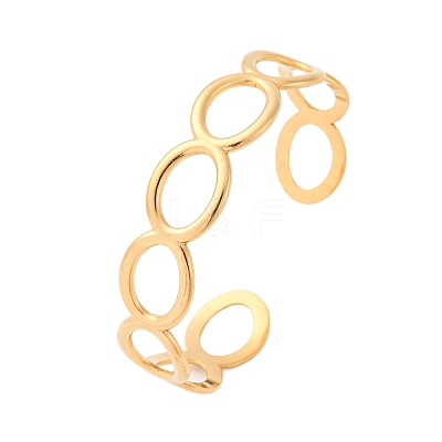 304 Stainless Steel Cuff Bangles for Women BJEW-D306-02G-1