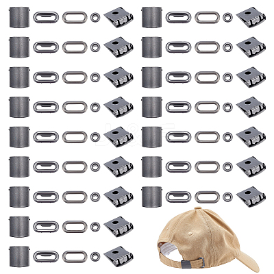 24Sets Brass Baseball Hat Cap Buckle Strap Clasp Clip Kit FIND-BC0014-12B-1