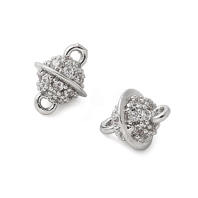 Brass Micro Pave Cubic Zirconia Connector Charms KK-U056-36P-1