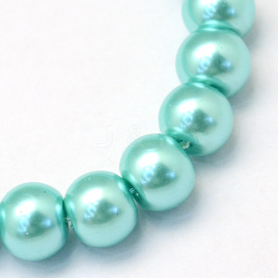 Baking Paint Pearlized Glass Pearl Round Bead Strands HY-Q003-10mm-65-1