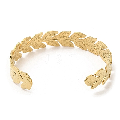 304 Stainless Steel Cuff Bangles BJEW-K267-06G-1